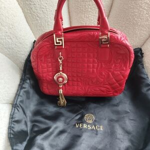 Versace Red Quilted Women's Bag